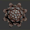 Ornate Metal Hardware Piece With Lotus Inspired Design And Detailed Craftsmanship