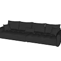 Dark Brown Leather Sectional Sofa with Spacious Seating Multiple Cushions and Modern Design 3d model