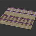Model Train Tracks With Wooden Ties And Gravel Roadbed Miniature Layout