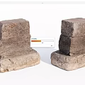 Natural Stone And Wood Stacked Decorative Pedestals With Textured Surfaces