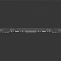 Black Elongated Industrial Metal Component With Holes And Structural Details