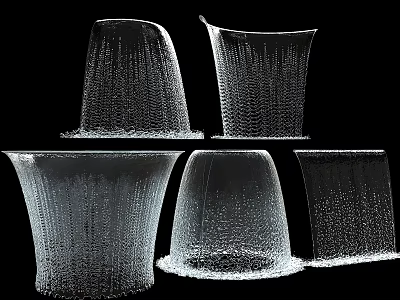Multiple Abstract Transparent Containers With Wireframe Structure And Geometric Shapes 3d model