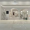 Elegant Style Clothing Store With Modern Interior Archway Entrance And Clothing Displays