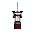 Decorative Hanging Billboard With Traditional Chinese Lantern Wooden Frame And Tassels