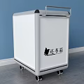 Public Book Return Box With White Modern Design And Mobile Wheels Indoor 3d model