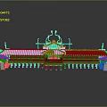 Traditional Chinese Building With Green Roof Curved Eaves Red Columns And Ornate Decorations