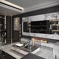 Elegant Modern Dining Living Room With Black Table Grey Chairs And Flower Vase