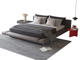 Modern Double Bed 3d model