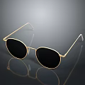 Stylish Gold Frame Sunglasses With Black Lenses For Everyday Use And Reflection