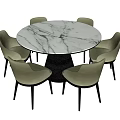 Dining table and chair combination 3d model