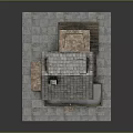Two Story Residential Building With Ground Floor Shop Tile Roof Chimney And Wooden Exterior