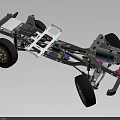 Racing Car Chassis Model With Metal Frame Wheels And Mechanical Components 3d model