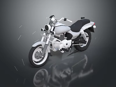 Modern White and Black Motorcycle 3D Rendered With Dynamic Lines And Reflective Surface 3d model