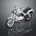 Modern White and Black Motorcycle 3D Rendered With Dynamic Lines And Reflective Surface 3d model