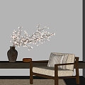 Quiet Antique Sofa Antique Single Sofa Vase 3d model