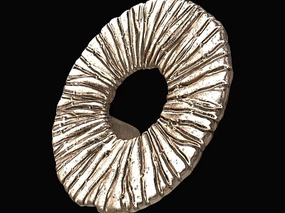 Modern Metallic Wall Decor With Radiant Texture And Circular Hollow Center 3d model