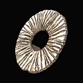Modern Metallic Wall Decor With Radiant Texture And Circular Hollow Center