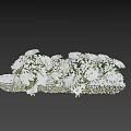 Snow Covered Green Leafy Plants With White Snow On Leaves