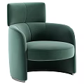 Elegant Beige Velvet Leisure Chair With Curved Armrests And Modern Design