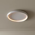 Modern Minimalist Round White Ceiling Light With Warm LED Edge Glow For Indoor Spaces
