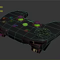 Black Game Controller With Green Buttons Joysticks And LB LT Triggers
