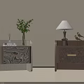 Elegant Luxury Bedside Nightstands With Unique Textured Drawers For Modern Warm Bedroom Interior Decoration