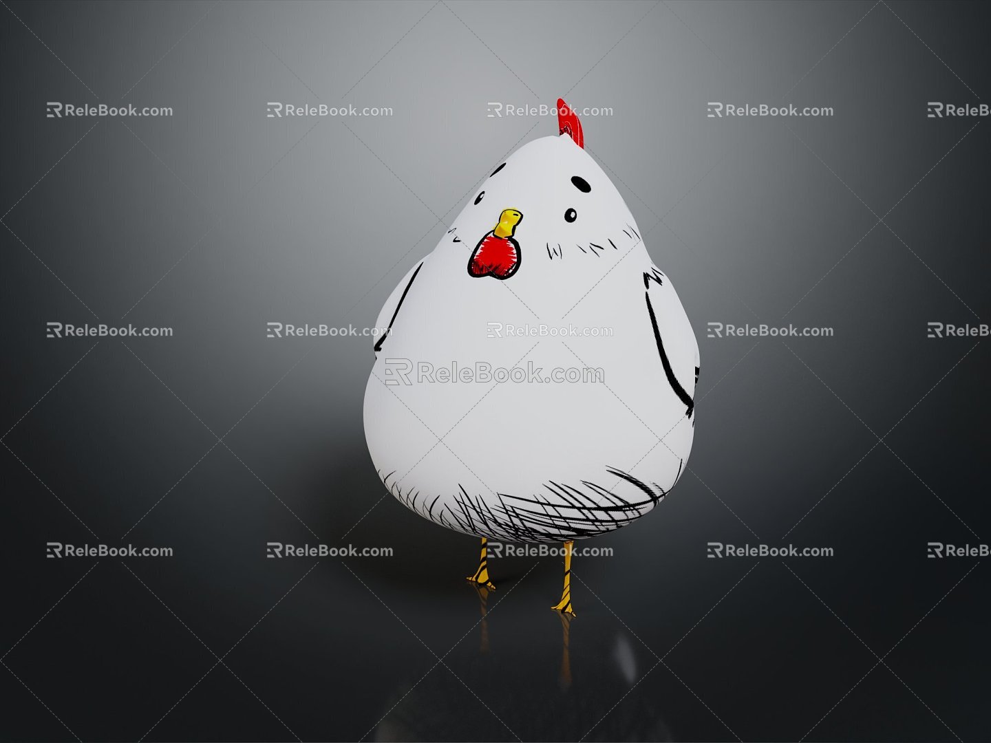 Modern Chick Chicken Cartoon Chick Cock 3d model