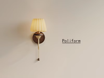 Poliform Modern Wall Lamp With Elegant Fabric Shade And Metal Base 3d model