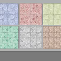Retro Tile Small Tile Seamless Ceramic Mosaic Classic Color Matching Hong Kong Style Retro Chinese Traditional Mosaic Pattern 3d model