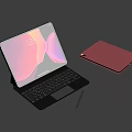 Portable Tablet With Vibrant Display Keyboard Stylus And Red Case Design