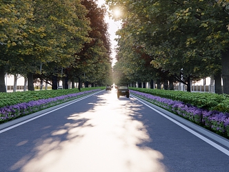 Modern Road Landscape 3d model