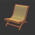 Simple Modern Lounge Chair With Woven Rattan Seat And Wooden Frame