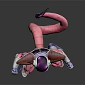 Frieza Character From Dragon Ball With Purple Horns And Pink Body 3d model