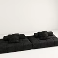 Modern Black Modular Sectional Sofa With Plush Cushions And Contemporary Design