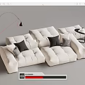 Modern Multiplayer Sofa Module Sofa Back-to-Back Sofa 3d model