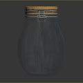 Shiny Metal Storage Jar With Orange Cork Lid And Secure Clasp Closure