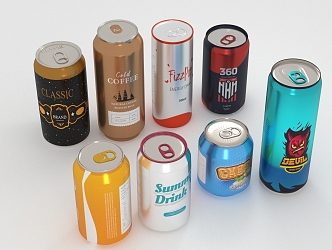 Modern cans 3d model