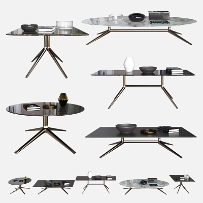 Modern Coffee Table With Glass Top And Metal Frame Minimalist Home Decor Design 3d model