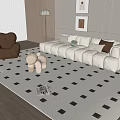 Cream Style Sofa Cartoon Sofa Bread Sofa Pillow Lazy Sofa Round Side 3d model