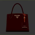 Elegant Prada Red Leather Handbag With Structured Design And Logo Strap