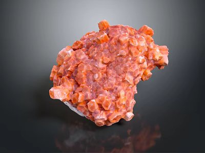 Orange Crystal Decorative Ornament Set With Irregular Glossy Chunk Design For Home Decor 3d model
