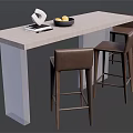 Nakajima counter bar counter operating table dining table and chairs 3d model