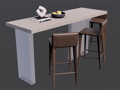 Nakajima counter bar counter operating table dining table and chairs 3d model