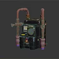Industrial Black Metallic Electronic Appliance With Copper Pipes And Pressure Gauge