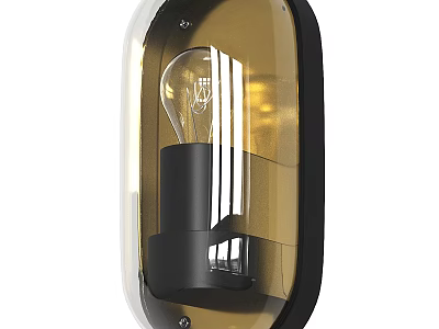 Modern Indoor Wall Light With Black Metal Base And Transparent Glass Cover 3d model