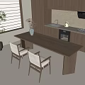 Modern Dining Table and Chair 3d model