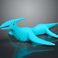 Blue Aquatic Dinosaur Toy Figure With Smooth Texture And Fins