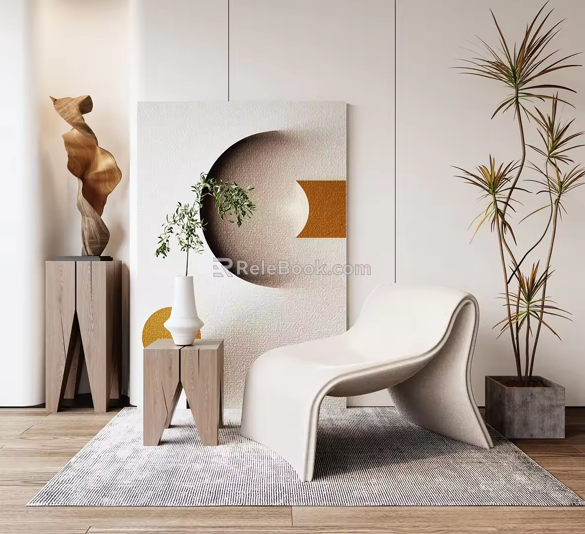Quiet single sofa 3d model