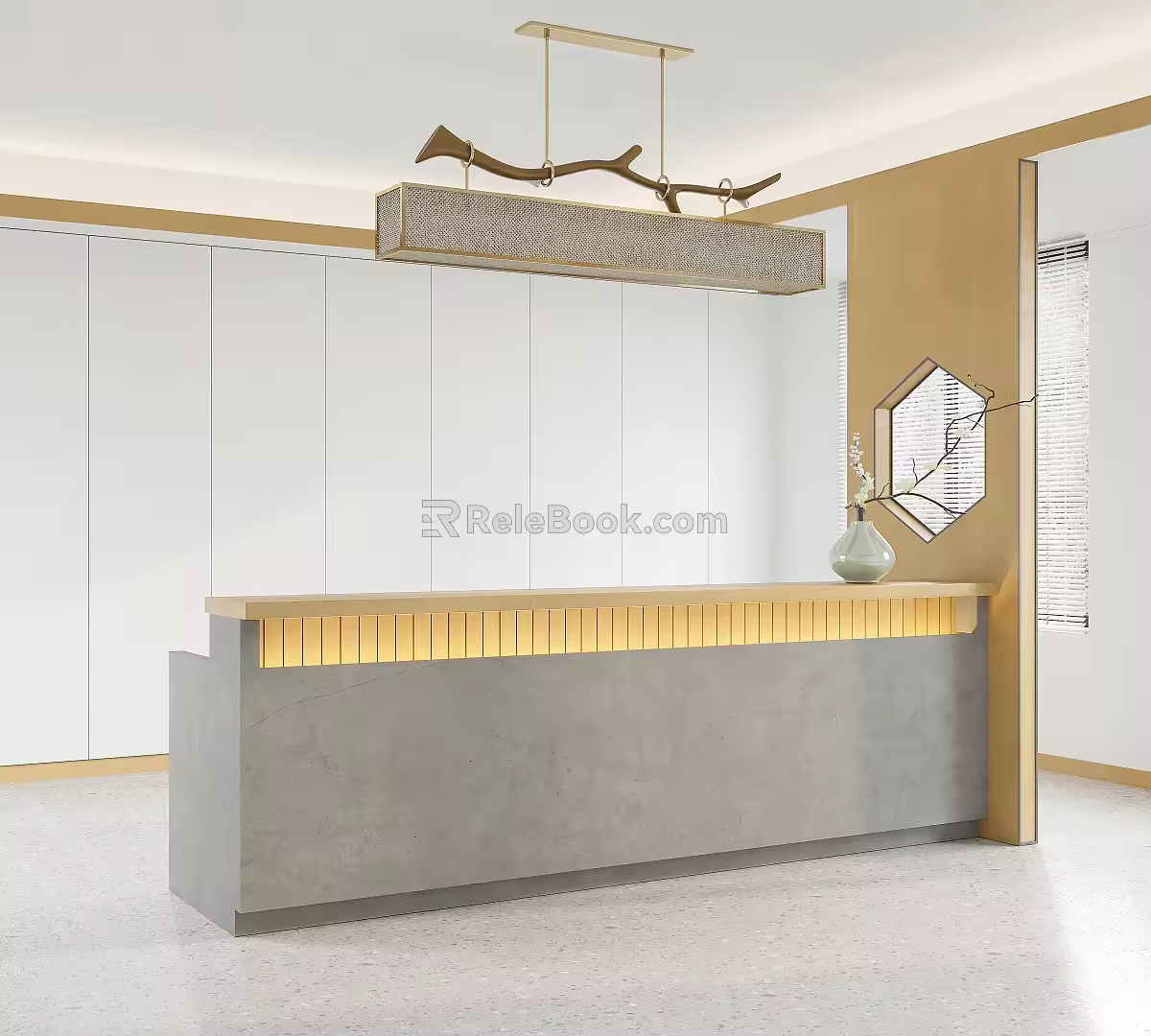 New Chinese Reception Desk Front Desk 3d model