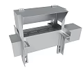Stainless Steel Industrial Mechanical Component With Flat Surfaces And Mounting Brackets 3d model